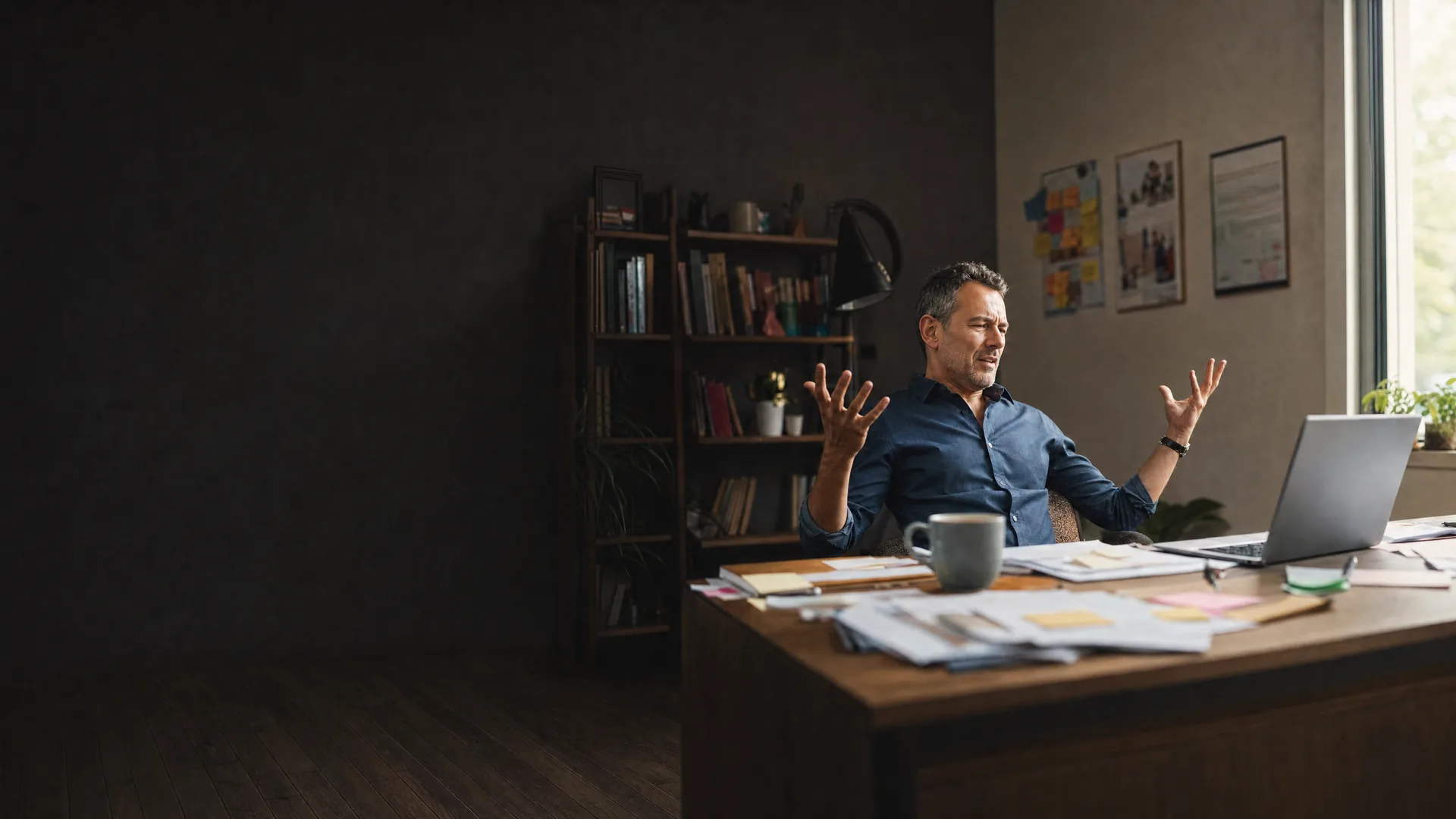 Frustrierter Unternehmer vor IT-Problemen